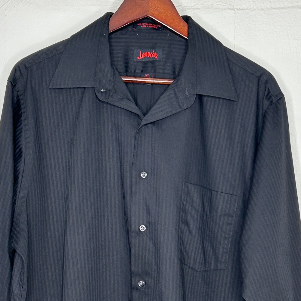 J Garcia Black Shirt Men’s Large Button Down Long Sleeve Cotton Blend